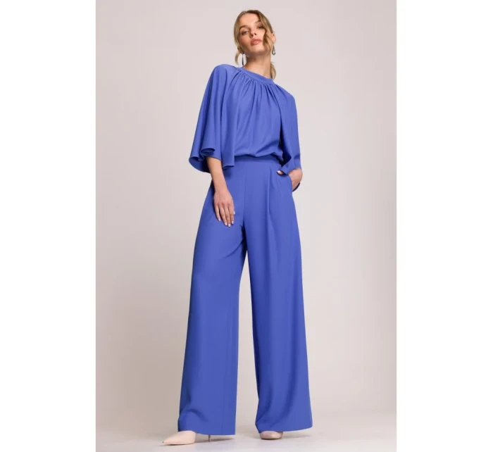 Kombinéza s širokými rukávy a zády modrá model 20966204 - STYLOVE
