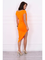 Asymetrické šaty oranžové neonové barvy