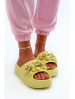 Dámské pěnové pantofle se zdobením na silné podrážce, limetka Bremavia Dámské pěnové pantofle se zdobením na silné podrážce, limetka Bremavia