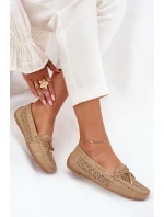 Dámské perforované mokasíny s ozdobou Kaydance – camel Dámské perforované mokasíny s ozdobou Kaydance – camel