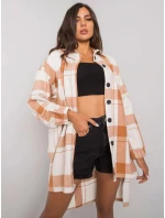 Dámská košile EM KS 180- 1.12X hnědo-bílá - FPrice