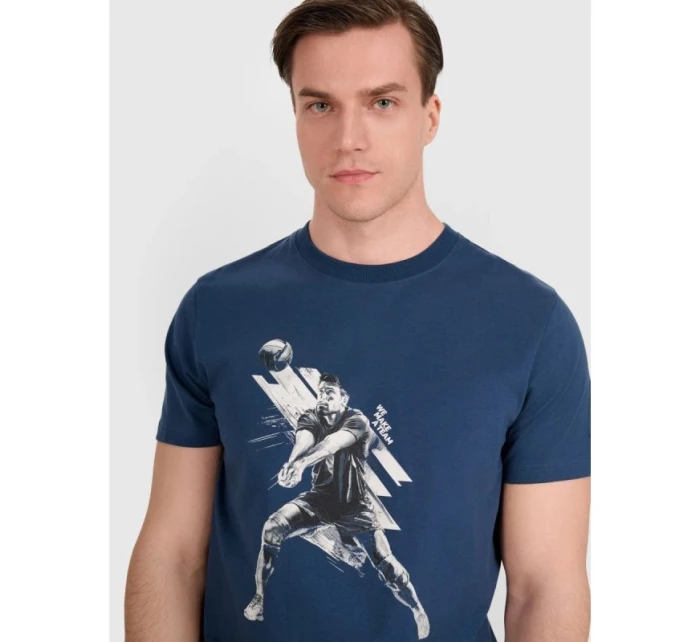 Pánské volejbalové tričko s potiskem 4F 4FRAW25TTSHM3237-46S pánské Pánské volejbalové tričko s potiskem 4F 4FRAW25TTSHM3237-46S pánské