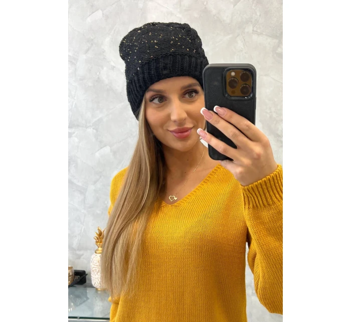 Dámská čepice černá model 18752241 - K-Fashion Dámská čepice černá model 18752241 - K-Fashion