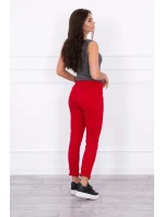 Kalhoty v barvě džínové červené