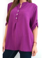 Blůzka s delšími zády tmavě fialová Blůzka s delšími zády tmavě fialová