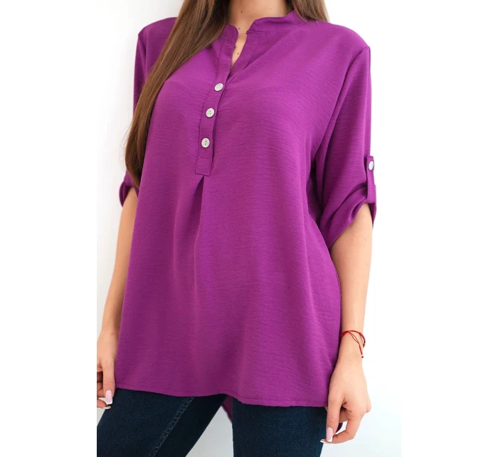 Blůzka s delšími zády tmavě fialová Blůzka s delšími zády tmavě fialová