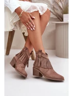 Dámské Kožené Boty Na Zip Eko Hnědé model 21668209 - S.Barski