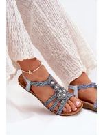 Dámské Ploché Sandály S Pásky Modré model 21693456 - Artiker Dámské Ploché Sandály S Pásky Modré model 21693456 - Artiker