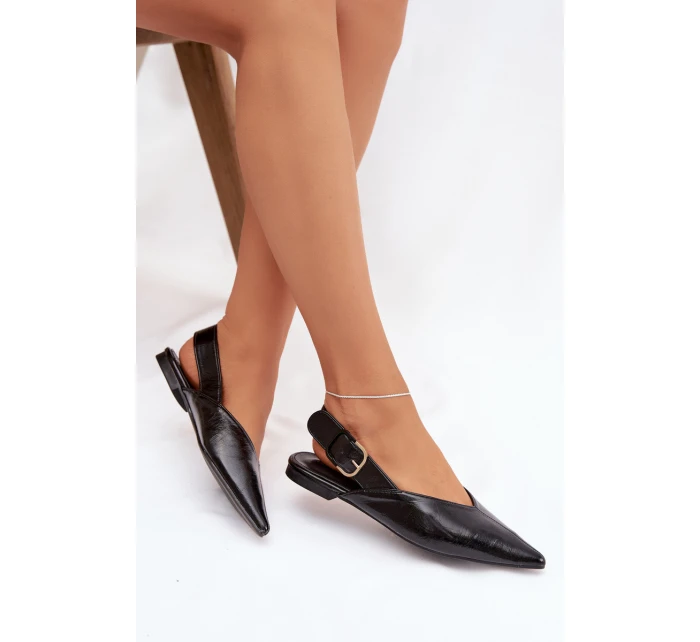 Lakované baleríny s přezkou Černé Rinalle Lakované baleríny s přezkou Černé Rinalle