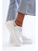 D&A Dámské Tenisky na platformě Bílé D&A Dámské Tenisky na platformě Bílé