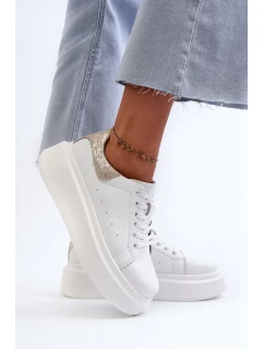 D&A Dámské Tenisky na platformě Bílé