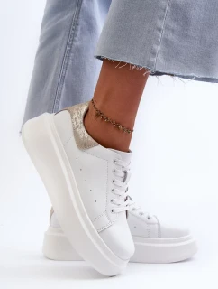 D&A Dámské Tenisky na platformě Bílé