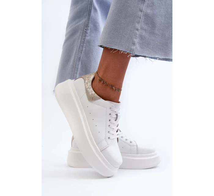 D&A Dámské Tenisky na platformě Bílé D&A Dámské Tenisky na platformě Bílé