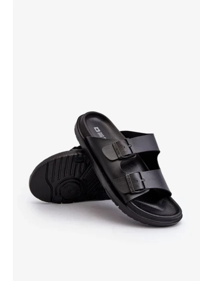 Lehké pánské pantofle s přezkami Big Star Černá Lehké pánské pantofle s přezkami Big Star Černá