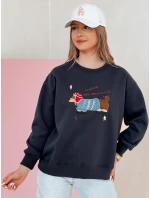 Dámská oversize mikina s výšivkou DOGSWEETY navy blue FashionStreet BY1480