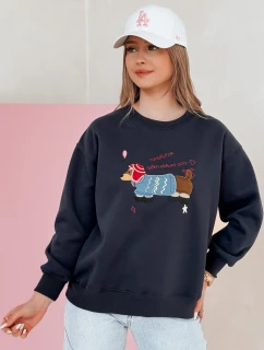 Dámská oversize mikina s výšivkou DOGSWEETY navy blue FashionStreet BY1480