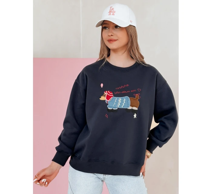 Dámská oversize mikina s výšivkou DOGSWEETY navy blue FashionStreet BY1480