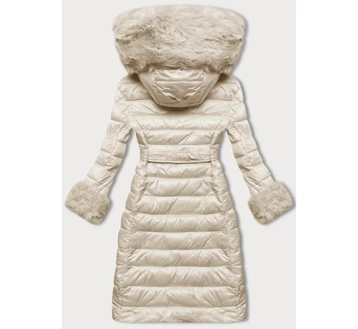 Dámský péřový kabát v barvě se zapínáním na knoflíky model 21248476 - J.STYLE