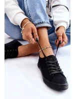 Dámské hladké nízké tenisky Big Star model 21608603 Černá - Big Star Shoes Dámské hladké nízké tenisky Big Star model 21608603 Černá - Big Star Shoes