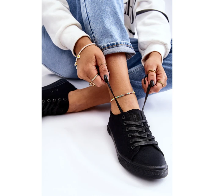 Dámské hladké nízké tenisky Big Star model 21608603 Černá - Big Star Shoes Dámské hladké nízké tenisky Big Star model 21608603 Černá - Big Star Shoes