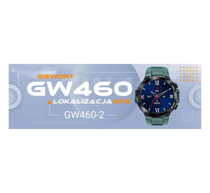 GIEWONT Pioneer GPS smartwatch GW460-2 - Sea Green GIEWONT Pioneer GPS smartwatch GW460-2 - Sea Green