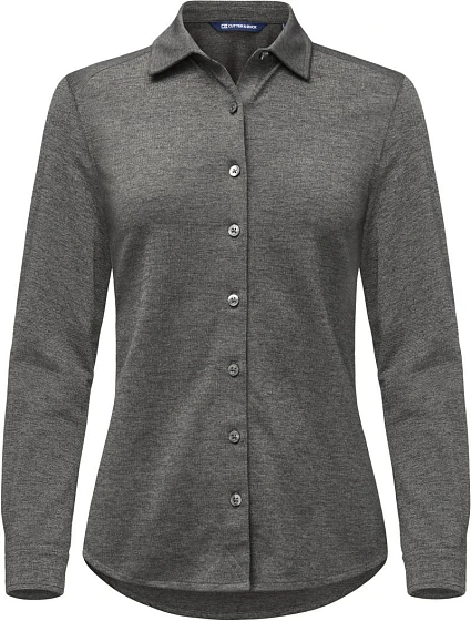 Cutter & Buck Advantage Shirt Women Piqué halenka s dlouhým rukávem 68.2411 anthracite melange Cutter & Buck Advantage Shirt Women Piqué halenka s dlouhým rukávem 68.2411 anthracite melange