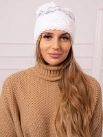 Dámská čepice Kira K374 bílá+šedá