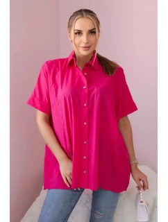 Bavlněná košile s krátkým rukávem fuchsie