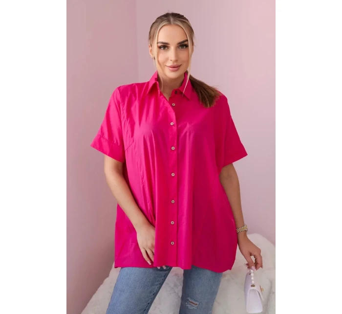 Bavlněná košile s krátkým rukávem fuchsie Bavlněná košile s krátkým rukávem fuchsie