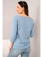 Dámská halenka s lodičkovým výstřihem jeansová