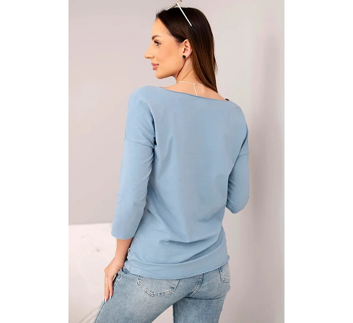 Dámská halenka s lodičkovým výstřihem jeansová