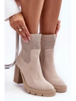 Dámské Ažurové Boty Světle Béžové Lewski model 21636581 - Boto