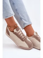 Dámské Kožené Sportovní Boty Béžové model 21694836 - Laura Messi