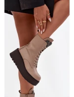 Kožené dámské kotníky s ozdobou vyhřívané béžové Ulrika Kožené dámské kotníky s ozdobou vyhřívané béžové Ulrika