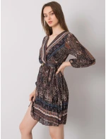 Šaty DHJ SK model 17355672 černá a béžová - FPrice Šaty DHJ SK model 17355672 černá a béžová - FPrice