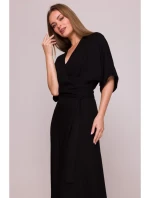 Viskózové maxi šaty se vzorem černé model 21154672 - STYLOVE