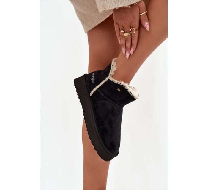 Dámské sněhule Wrangler na platformě – černé