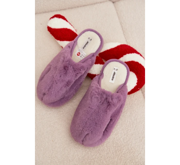Dámské huňaté pantofle – fialové Belinna Dámské huňaté pantofle – fialové Belinna