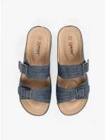 Trendy dámské  sandály modré na klínku