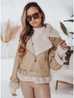 Dámská zimní bunda ramones s kožešinou béžová Dstreet model 21990806 - FashionStreet