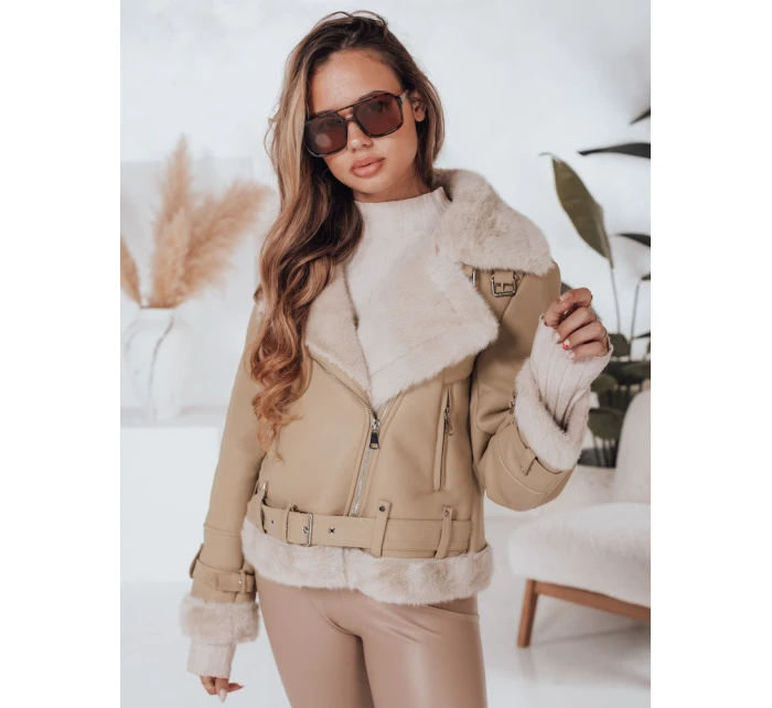 Dámská zimní bunda ramones s kožešinou béžová Dstreet model 21990806 - FashionStreet
