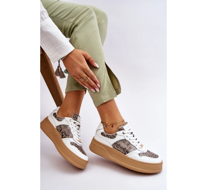 Dámská pohodlná sportovní obuv GOE LL2N4052 Bílo-béžová Dámská pohodlná sportovní obuv GOE LL2N4052 Bílo-béžová