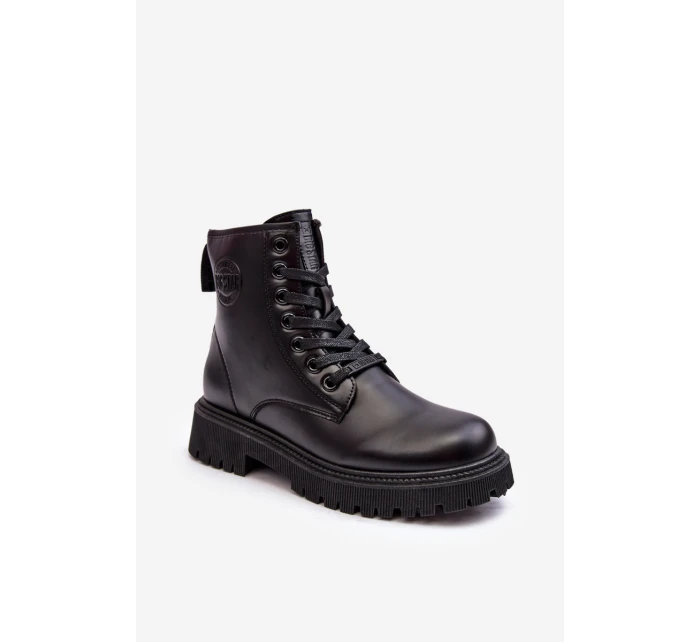 Botky Kožené Šněrovací Černé Big Star model 21636893 - Big Star Shoes Botky Kožené Šněrovací Černé Big Star model 21636893 - Big Star Shoes