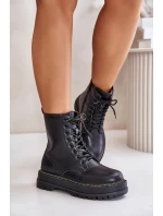 Zateplené botky workerky z eko kůže na zip černé Naleli Zateplené botky workerky z eko kůže na zip černé Naleli