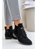 Zateplené Nízké Boty S Dekorací Na Zip Černé S.Barski HY42-715