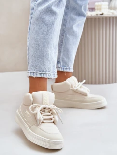 Zateplené dámské tenisky Big Star OO274A531 Krémové