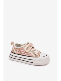 Dívčí Tenisky Na Suchý Zip Růžové Zelina