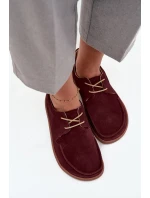 Dámské polobotky typu barefoot z přírodního semiše Zazoo 327 bordó