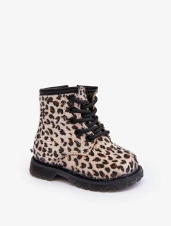 Dětské zateplené kozačky na zip, béžová goopy