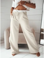Dámské kalhoty s širokými nohavicemi béžové Dstreet model 21977031 - FashionStreet